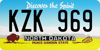 ND license plate KZK969