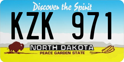 ND license plate KZK971