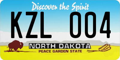 ND license plate KZL004