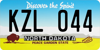 ND license plate KZL044