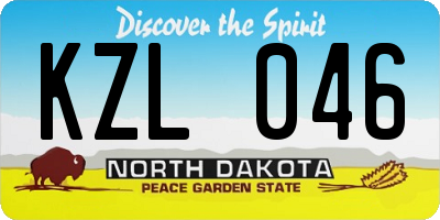 ND license plate KZL046