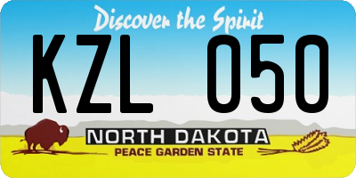 ND license plate KZL050