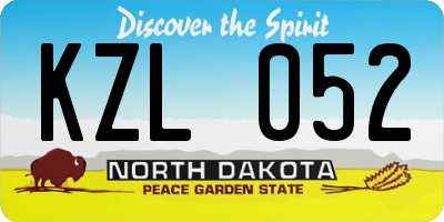ND license plate KZL052
