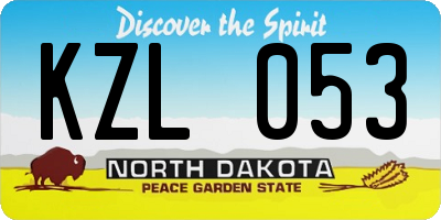 ND license plate KZL053