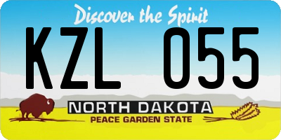 ND license plate KZL055