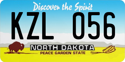 ND license plate KZL056