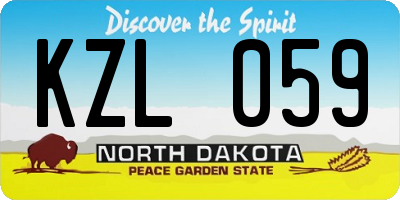 ND license plate KZL059