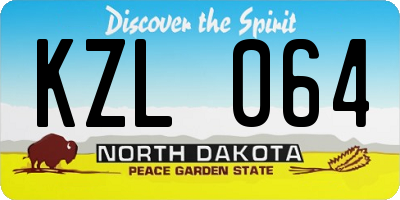 ND license plate KZL064