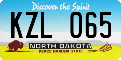 ND license plate KZL065
