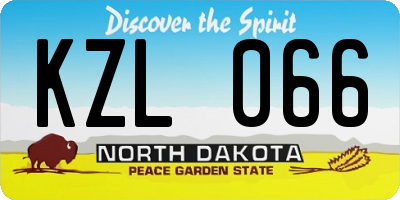 ND license plate KZL066