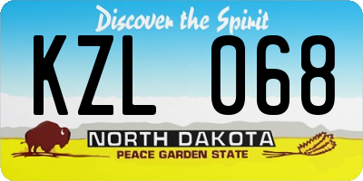 ND license plate KZL068