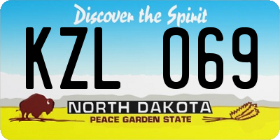 ND license plate KZL069