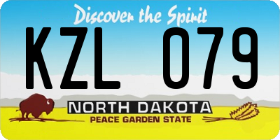 ND license plate KZL079