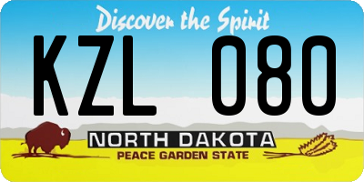 ND license plate KZL080