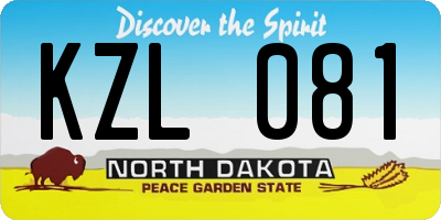 ND license plate KZL081