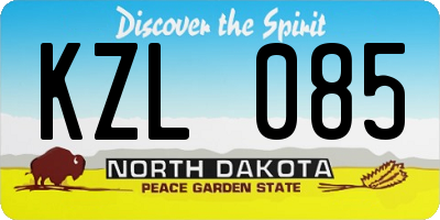 ND license plate KZL085