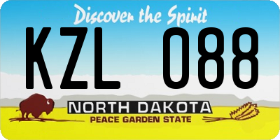 ND license plate KZL088
