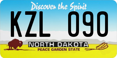 ND license plate KZL090