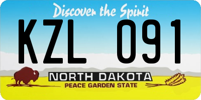 ND license plate KZL091
