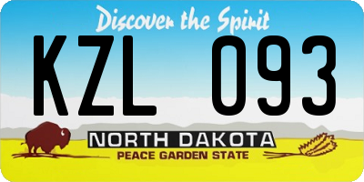 ND license plate KZL093