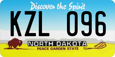 ND license plate KZL096