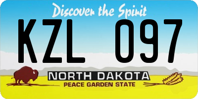 ND license plate KZL097