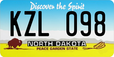 ND license plate KZL098