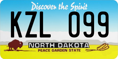 ND license plate KZL099