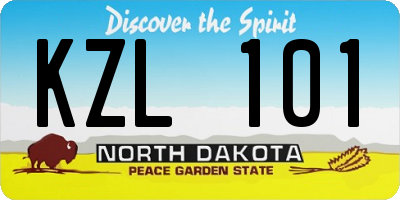 ND license plate KZL101