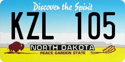 ND license plate KZL105