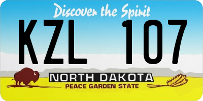 ND license plate KZL107