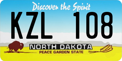 ND license plate KZL108