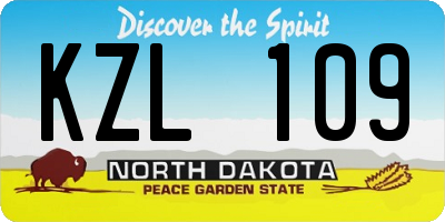 ND license plate KZL109