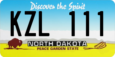 ND license plate KZL111