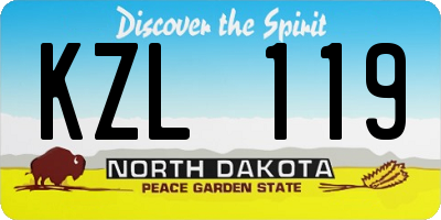 ND license plate KZL119