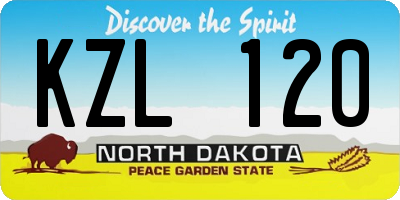 ND license plate KZL120