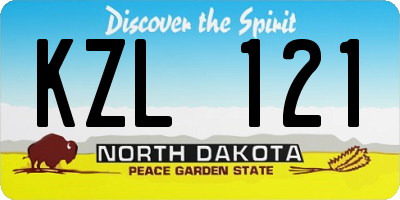 ND license plate KZL121