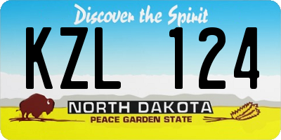 ND license plate KZL124