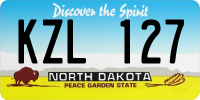 ND license plate KZL127