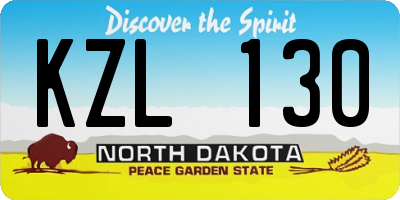 ND license plate KZL130