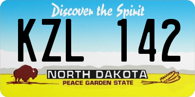 ND license plate KZL142