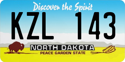 ND license plate KZL143