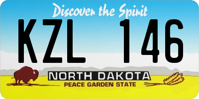 ND license plate KZL146