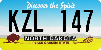 ND license plate KZL147