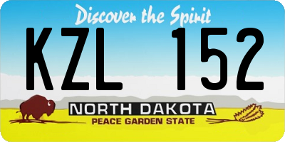 ND license plate KZL152