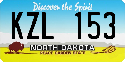 ND license plate KZL153