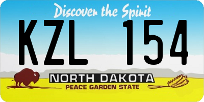 ND license plate KZL154