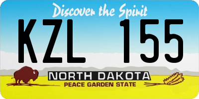 ND license plate KZL155