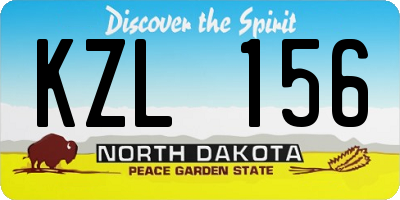ND license plate KZL156