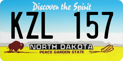 ND license plate KZL157
